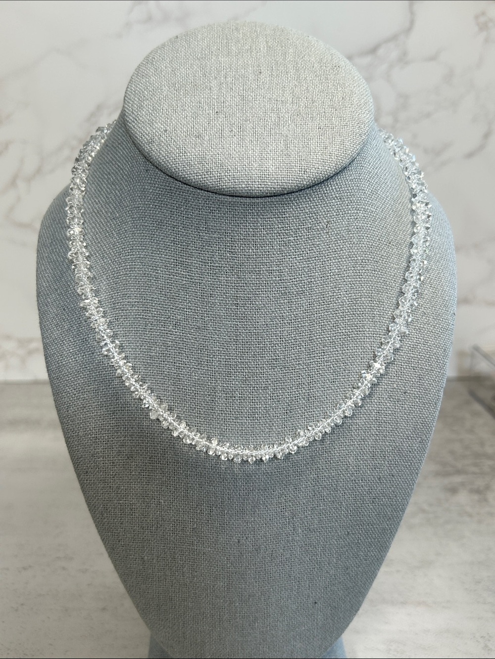 Deb Guyot Herkimer Diamond Clear Quartz and 925 Sterling Necklace